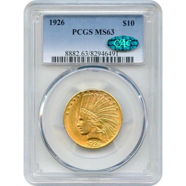 1926 $10 Indian Head Eagle PCGS MS63 (CAC)