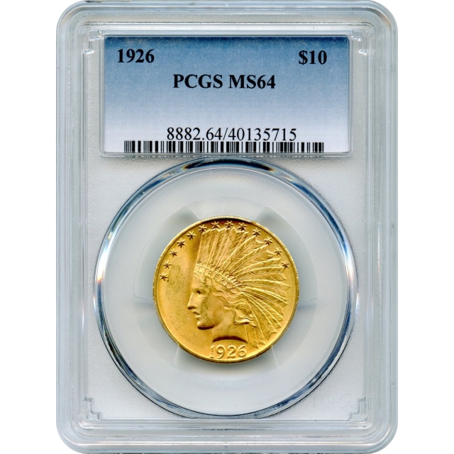 1926 $10 Indian Head Eagle PCGS MS64