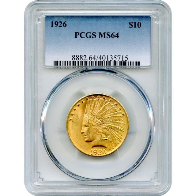 1926 $10 Indian Head Eagle PCGS MS64