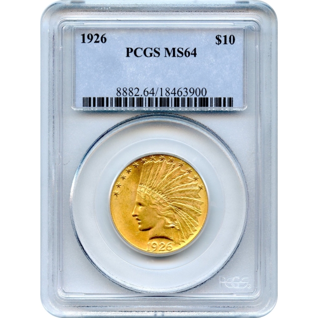 1926 $10 Indian Head Eagle PCGS MS64