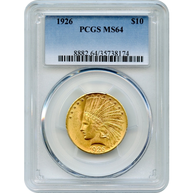1926 $10 Indian Head Eagle PCGS MS64