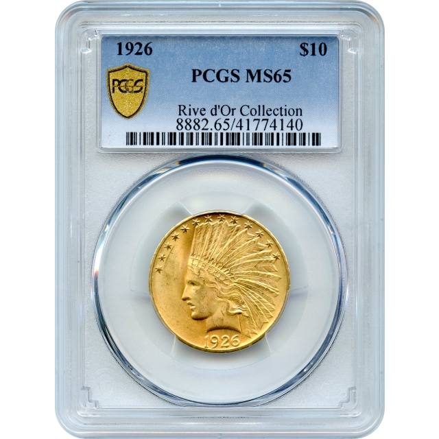 1926 $10 Indian Head Eagle, PCGS MS65, Ex. Rive d'Or Collection--Registry Set Candidate