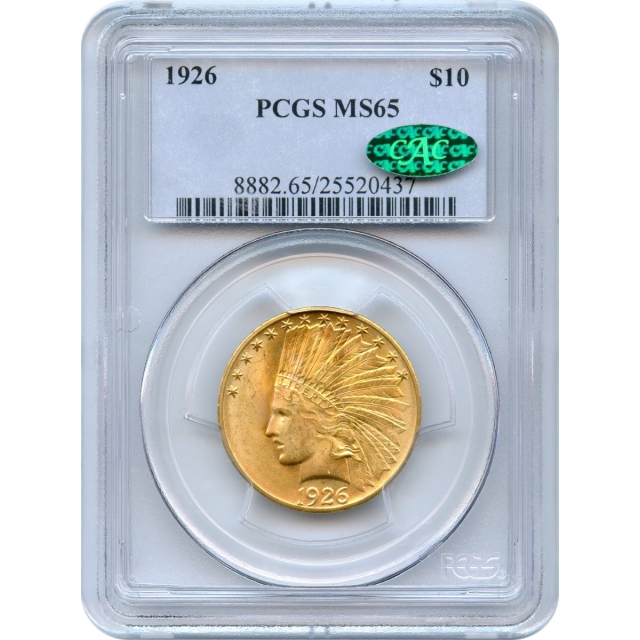 1926 $10 Indian Head Eagle PCGS MS65 (CAC)