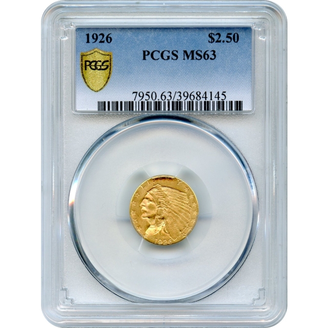 1926 $2.50 Indian Head Quarter Eagle PCGS MS63