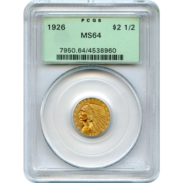 1926 $2.50 Indian Head Quarter Eagle PCGS MS64