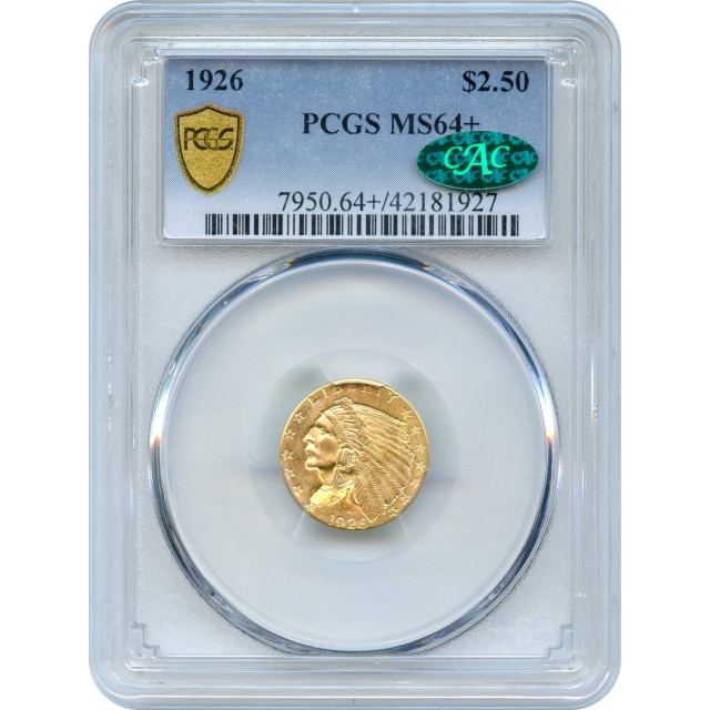 1926 $2.50 Indian Head Quarter Eagle PCGS MS64+ (CAC)