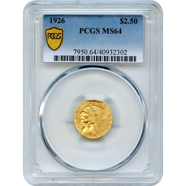 1926 $2.50 Indian Head Quarter Eagle PCGS MS64