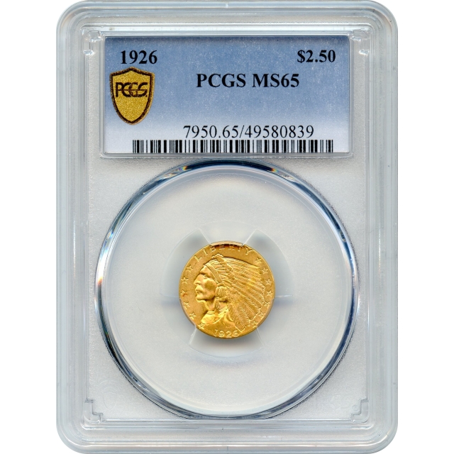 1926 $2.50 Indian Head Quarter Eagle PCGS MS65