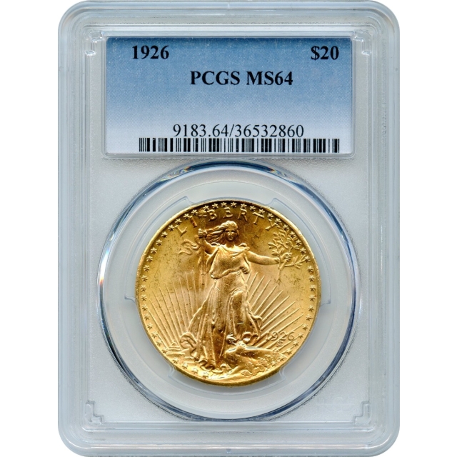 1926 $20 Saint Gaudens Double Eagle PCGS MS64