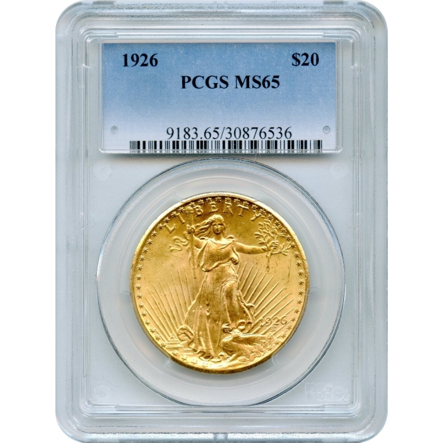 1926 $20 Saint Gaudens Double Eagle PCGS MS65