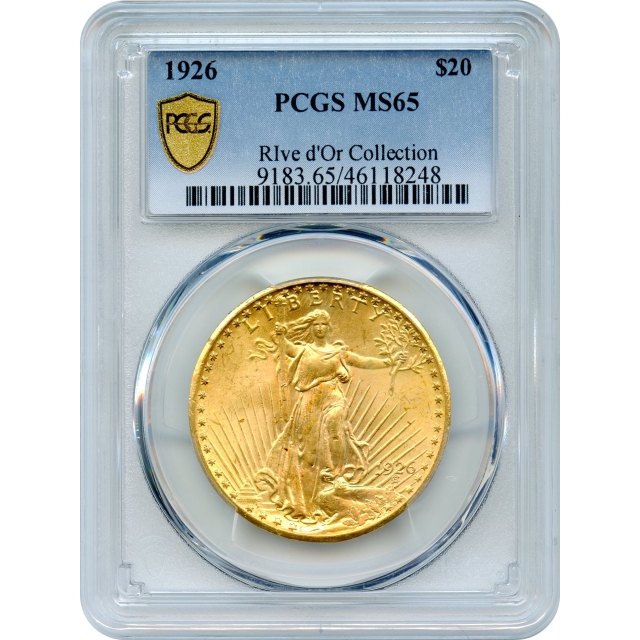 1926 $20 Saint Gaudens Double Eagle PCGS MS65 Ex.Rive d'Or Collection