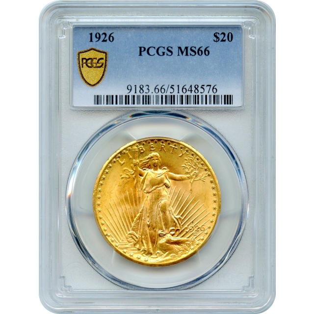 1926 $20 Saint Gaudens Double Eagle PCGS MS66