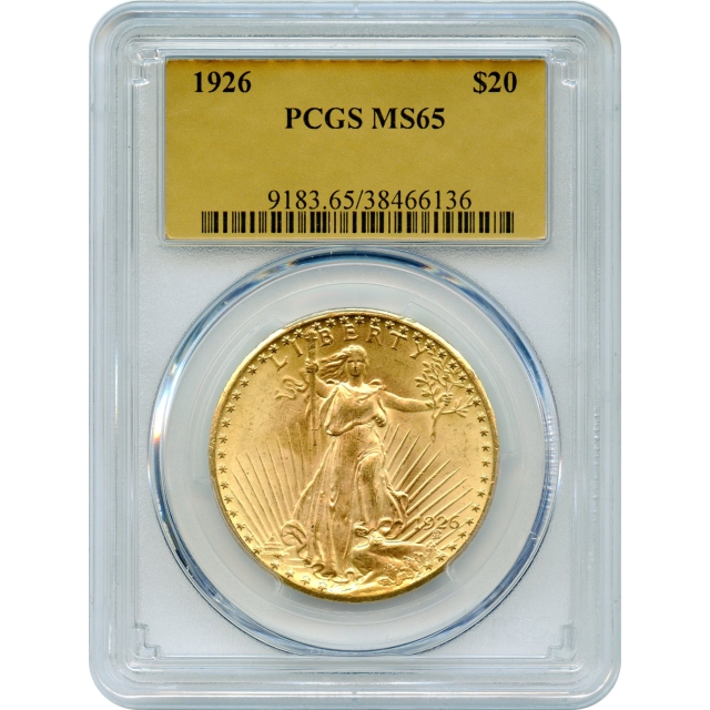 1926 $20 Saint Gaudens Double Eagle PCGS MS65 (Gold Foil)