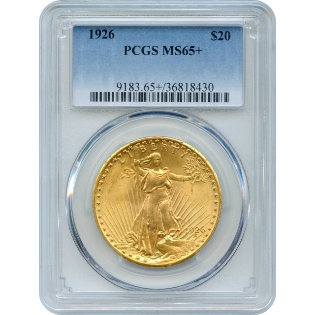 1926 $20 Saint Gaudens Double Eagle PCGS MS65+
