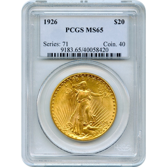 1926 $20 Saint Gaudens Double Eagle PCGS MS65