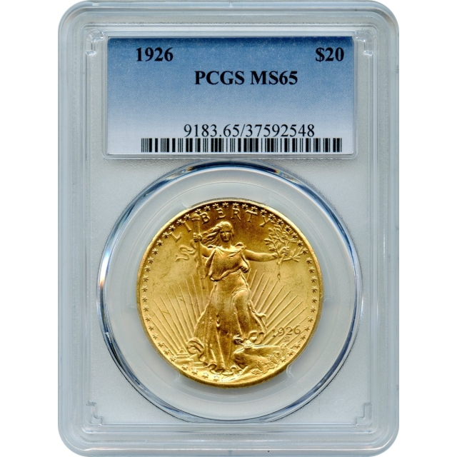 1926 $20 Saint Gaudens Double Eagle PCGS MS65