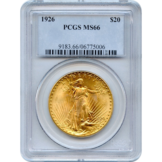 1926 $20 Saint Gaudens Double Eagle PCGS MS66
