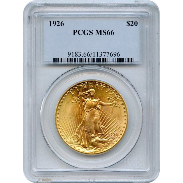 1926 $20 Saint Gaudens Double Eagle PCGS MS66