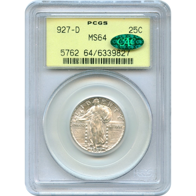 1927-D 25C Standing Liberty Quarter PCGS MS64 (CAC)