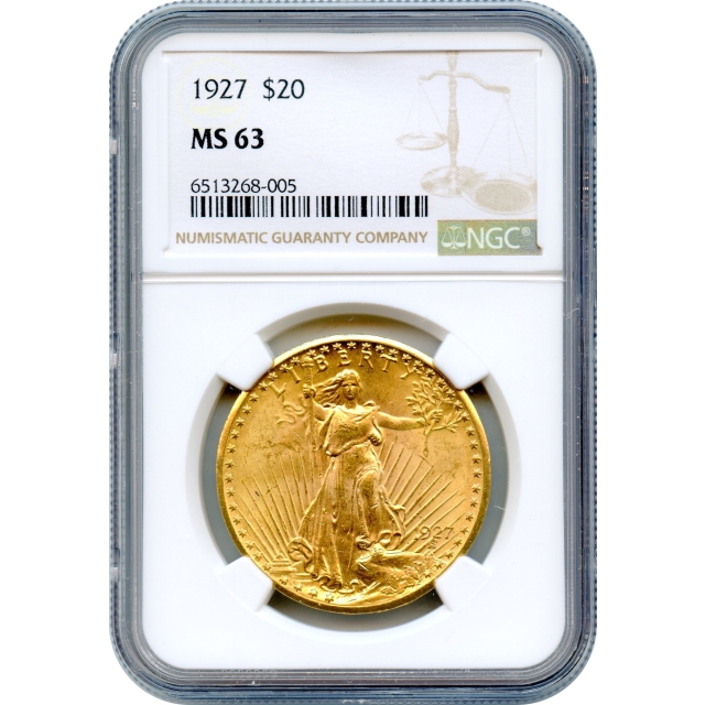 1927 $20 Saint Gaudens Double Eagle NGC MS63