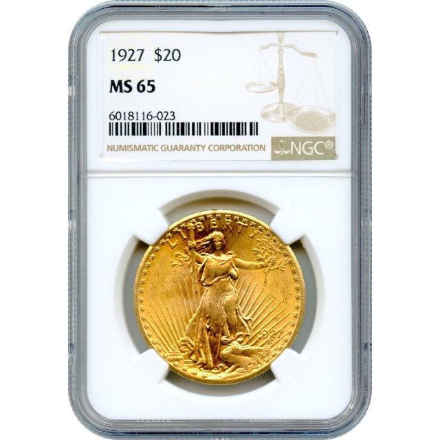 1927 $20 Saint Gaudens Double Eagle NGC MS65