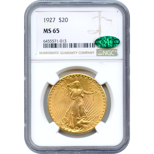 1927 $20 Saint-Gaudens Double Eagle NGC MS65 (CAC)