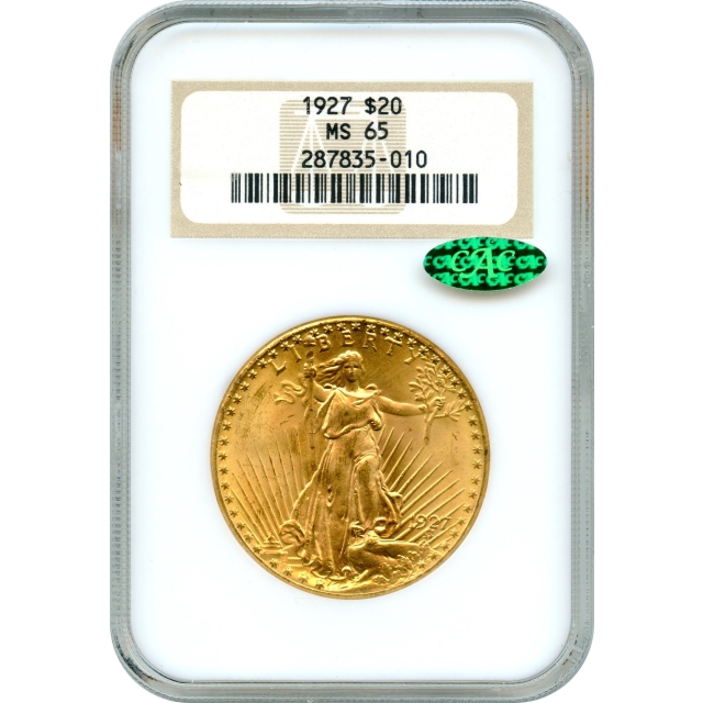 1927 $20 Saint Gaudens Double Eagle NGC MS65 (CAC)