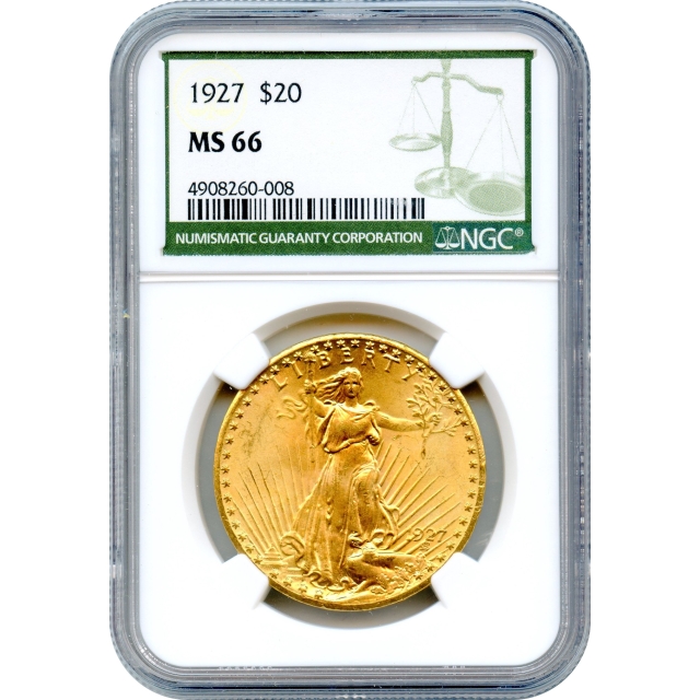 1927 $20 Saint Gaudens Double Eagle NGC MS66