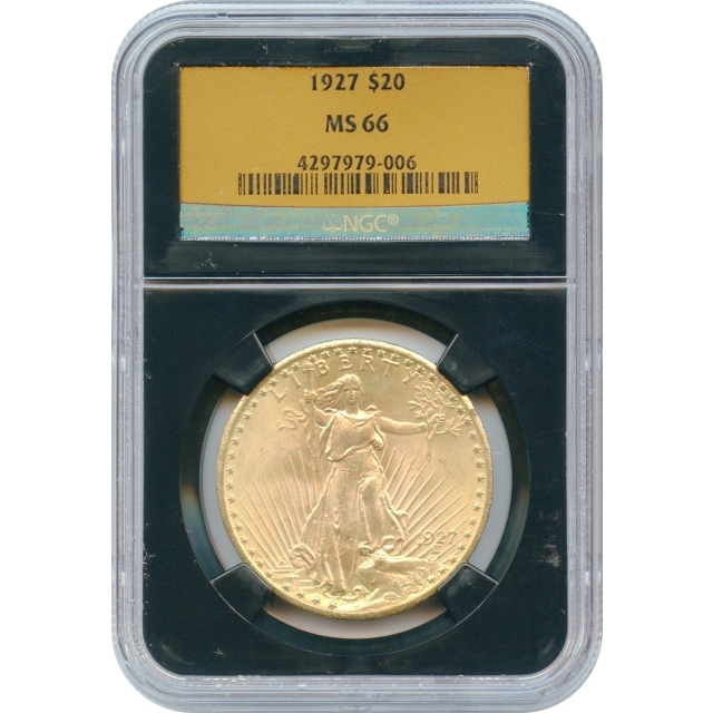 1927 $20 Saint Gaudens Double Eagle NGC MS66 Black Holder