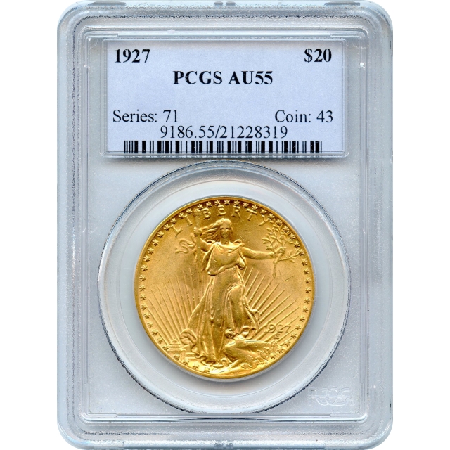 1927 $20 Saint Gaudens Double Eagle PCGS AU55
