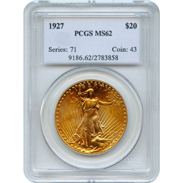 1927 $20 Saint Gaudens Double Eagle PCGS MS62