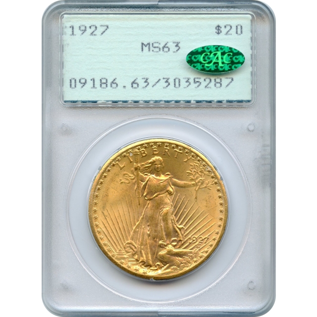 1927 $20 Saint Gaudens Double Eagle PCGS MS63 (CAC)