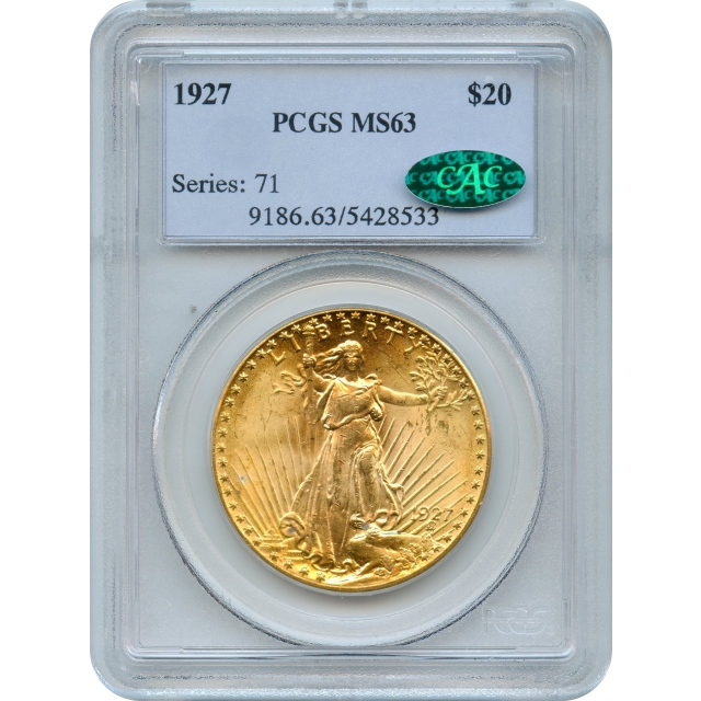 1927 $20 Saint Gaudens Double Eagle PCGS MS63 (CAC)
