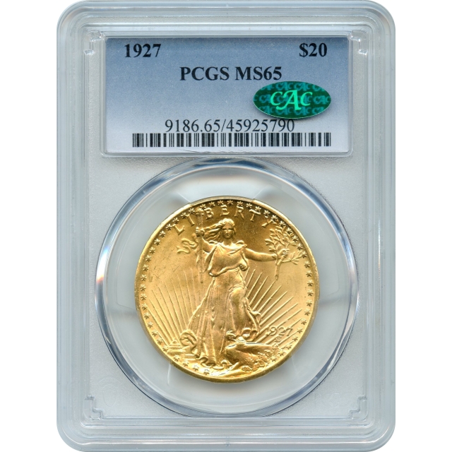 1927 $20 Saint Gaudens Double Eagle PCGS MS65 (CAC)