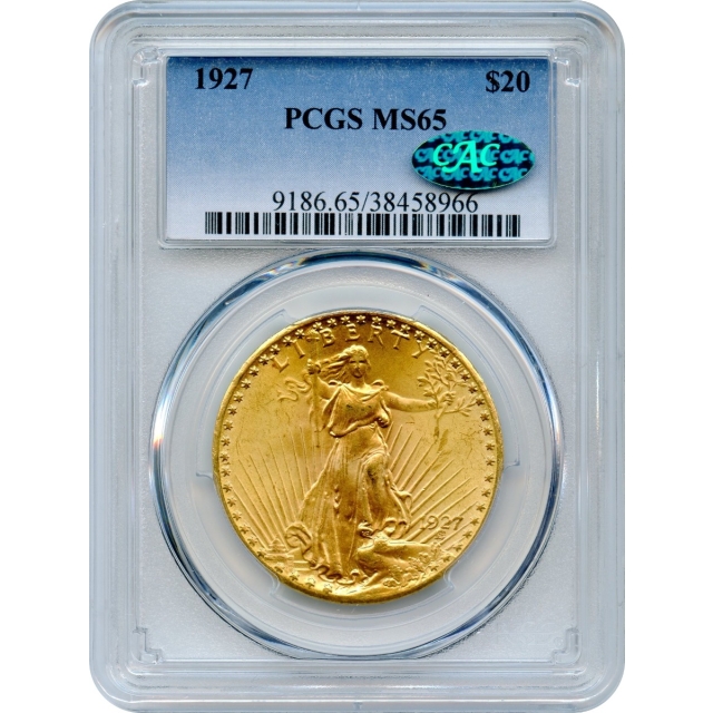 1927 $20 Saint Gaudens Double Eagle PCGS MS65 (CAC)