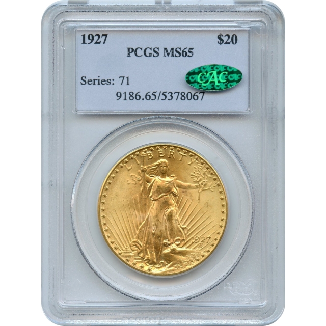 1927 $20 Saint Gaudens Double Eagle PCGS MS65 (CAC)