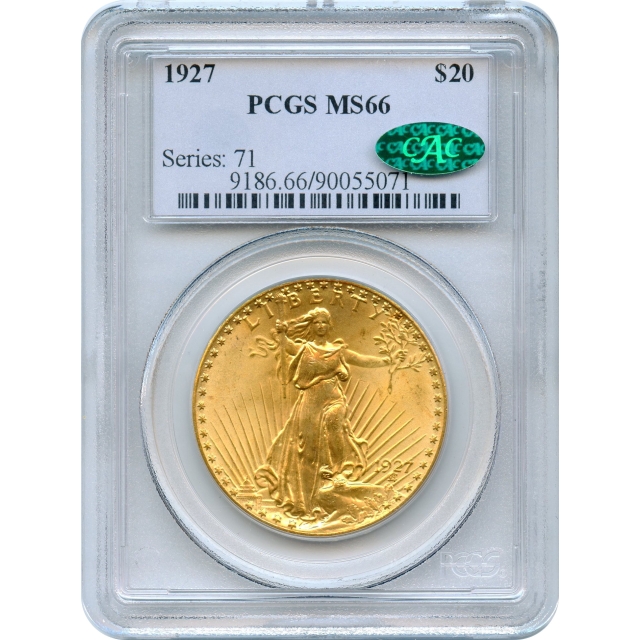 1927 $20 Saint Gaudens Double Eagle PCGS MS66 (CAC)