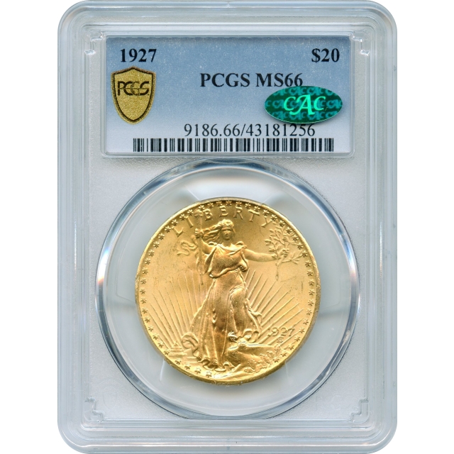1927 $20 Saint Gaudens Double Eagle PCGS MS66 (CAC)