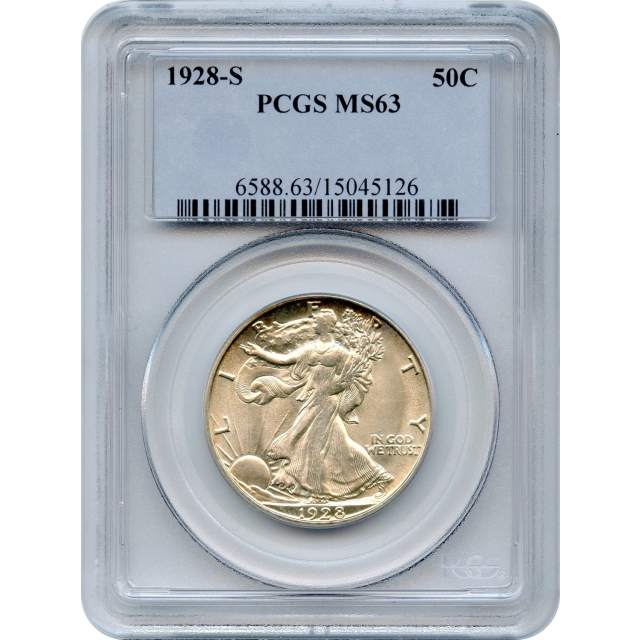 1928-S 50C Walking Liberty Half Dollar PCGS MS63