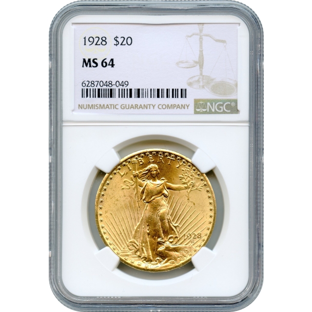 1928 $20 Saint Gaudens Double Eagle NGC MS64