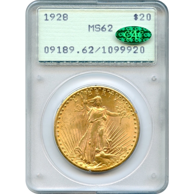 1928 $20 Saint Gaudens Double Eagle PCGS MS62 (CAC)