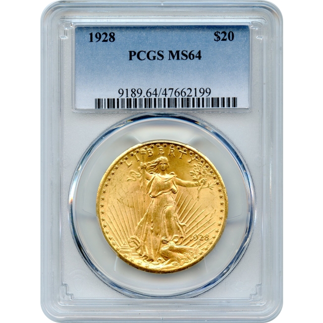 1928 $20 Saint Gaudens Double Eagle PCGS MS64