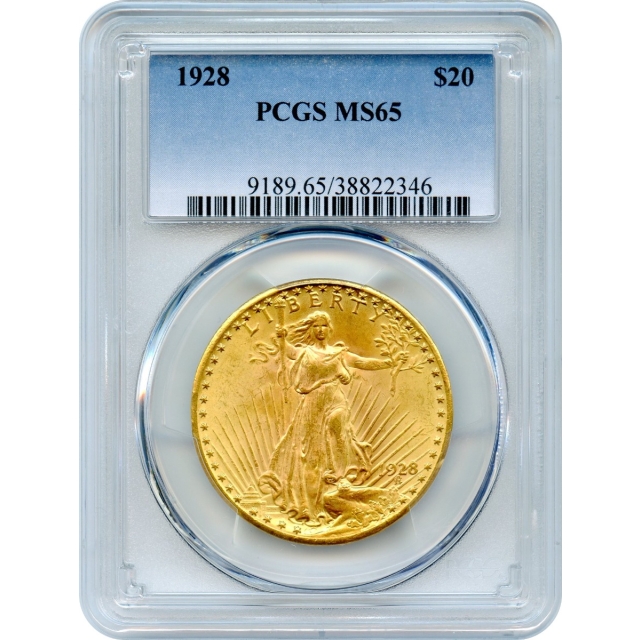 1928 $20 Saint Gaudens Double Eagle PCGS MS65