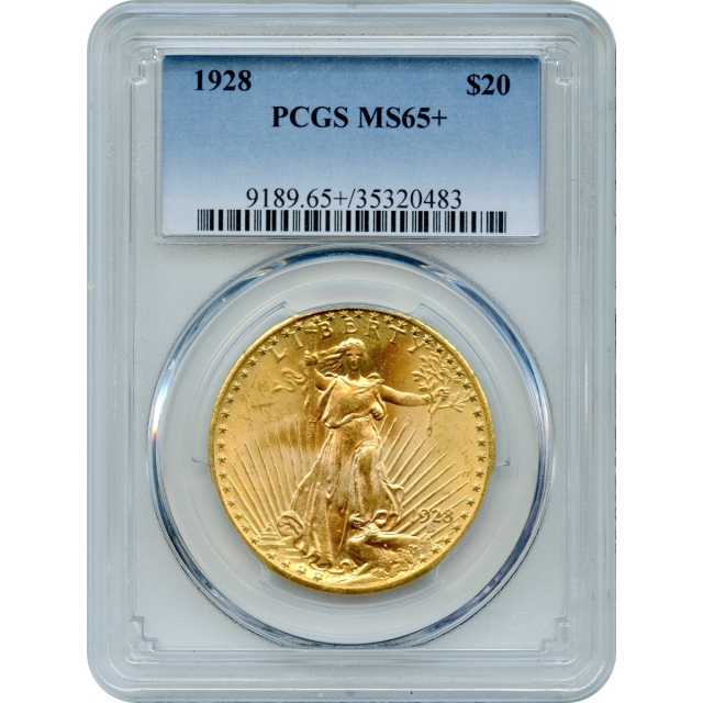 1928 $20 Saint Gaudens Double Eagle PCGS MS65+