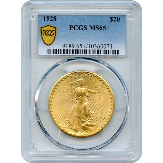 1928 $20 Saint Gaudens Double Eagle PCGS MS65+