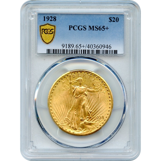 1928 $20 Saint Gaudens Double Eagle PCGS MS65+