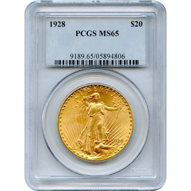 1928 $20 Saint Gaudens Double Eagle PCGS MS65