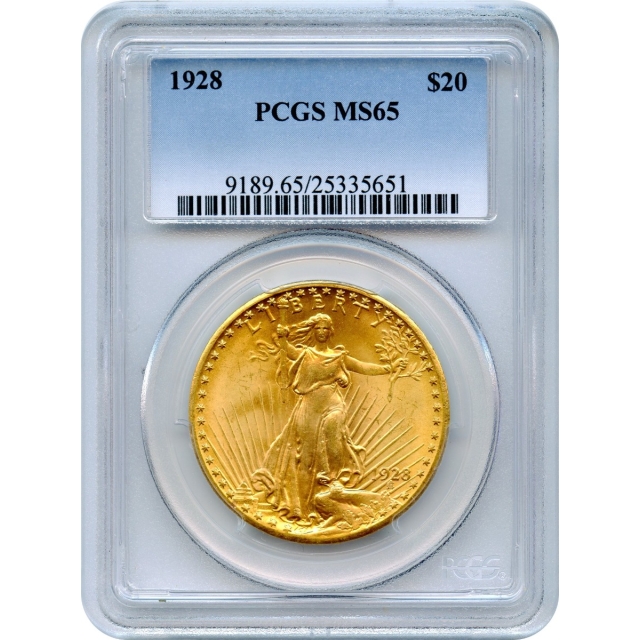 1928 $20 Saint Gaudens Double Eagle PCGS MS65