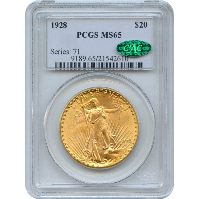1928 $20 Saint Gaudens Double Eagle PCGS MS65 (CAC)