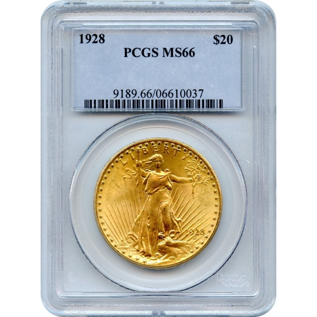 1928 $20 Saint Gaudens Double Eagle PCGS MS66